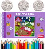 Livro de Colorir Comfy  & Cozy 96 Fls  Capa Holográfica