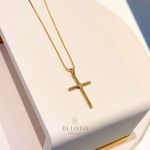 PINGENTE CRUZ BANHADO EM OURO 18K