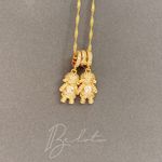COLAR 2 FILHAS CRAVEJADO - BANHADO EM OURO 18K