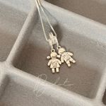 COLAR CASAL DE FILHOS ZIRCÔNIA - BANHADO EM PRATA 925
