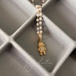 COLAR DE PÉROLA FILHA CRAVEJADO - BANHADO EM OURO 18K