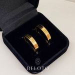 ALIANÇA QUADRADA CASAMENTO - BANHADA EM OURO 18K