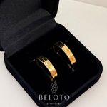 ALIANÇA QUADRADA CASAMENTO - BANHADA EM OURO 18K