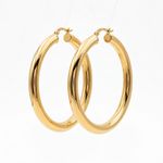 ARGOLA BASIC G COM FECHO ITALIANO BANHADA EM OURO 18K