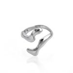 ANEL REGULAVEL CURVE BANHADO A PRATA 925