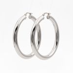 ARGOLA BASIC G COM FECHO ITALIANO BANHADA EM PRATA 925