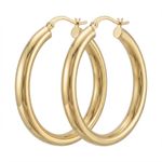 ARGOLA BASIC M COM FECHO ITALIANO BANHADA EM OURO 18K