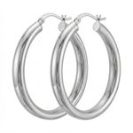 ARGOLA BASIC M COM FECHO ITALIANO BANHADA EM PRATA 925