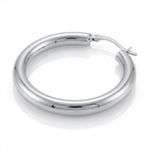 ARGOLA BASIC M COM FECHO ITALIANO BANHADA EM PRATA 925