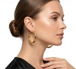 ARGOLA BASIC G COM FECHO ITALIANO BANHADA EM OURO 18K