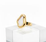 ANEL REGULÁVEL ORGÂNICO PEROLADO BANHADO EM OURO 18K