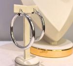 ARGOLA BASIC G COM FECHO ITALIANO BANHADA EM PRATA 925