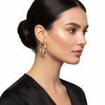 ARGOLA BASIC M COM FECHO ITALIANO BANHADA EM OURO 18K