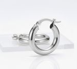 ARGOLA BASIC P COM FECHO ITALIANO BANHADA EM PRATA 925