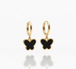 ARGOLA BORBOLETA BLACK BANHADO EM OURO 18K