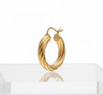ARGOLA GUIRLANDA COM FECHO ITALIANO BANHADA EM OURO 18K