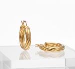 ARGOLA GUIRLANDA COM FECHO ITALIANO BANHADA EM OURO 18K