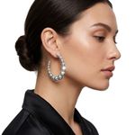 ARGOLA MAXI DE ESFERAS BANHADA EM PRATA 925