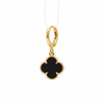ARGOLA TREVO BLACK - BANHADO EM OURO 18K
