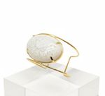 BRACELETE  COM PEDRA PEROLA  BANHADO EM OURO 18K