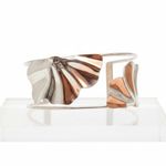 BRACELETE DE FOLHAS DUPLAS - BANHADO EM PRATA 925