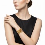 BRACELETE DE FOLHAS DUPLAS BANHADO EM OURO 18K 