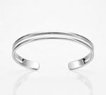 BRACELETE FIO DUPLO LISO FINO BANHADO EM PRATA 925 