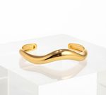 BRACELETE LISO MEIA CANA BANHADO EM OURO 18K 