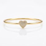 BRACELETE MINI CORAÇAO CRAVEJADO - BANHADO A OURO 18K