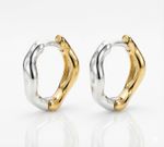 Brinco Argola Mix de Banhos Wave P - Dourado