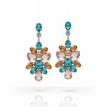 BRINCO CASCATA DE ZIRCÔNIAS COLORIDAS BANHADO EM OURO 18K