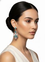 BRINCO CASCATA DE ZIRCÔNIAS COLORIDAS BANHADO EM PRATA 925
