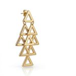 BRINCO CASCATA TRIÂNGULO BANHADO EM OURO 18K