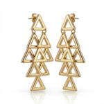 BRINCO CASCATA TRIÂNGULO BANHADO EM OURO 18K