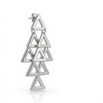 BRINCO CASCATA TRIÂNGULO BANHADO EM PRATA 925