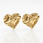 BRINCO CORAÇÃO ORGANICO BANHADO EM OURO 18K