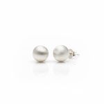 BRINCO DE BOLINHA FOSCA M - BANHADO EM PRATA 925