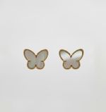 BRINCO DE BORBOLETA COM RESINA BANHADO EM OURO 18K