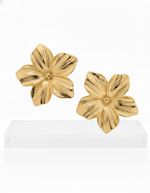 BRINCO FLOR DE LIS - BANHADO A OURO 18K
