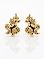 BRINCO INFANTIL UNICORNIO BANHADO EM OURO 18K