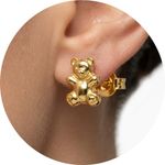 BRINCO INFANTIL URSINHO BANHADO EM OURO 18K