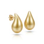 BRINCO MAXI GOTA PÉROLA - BANHADO EM OURO 18K