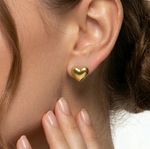 BRINCO INFANTIL CORAÇÃO M  BANHADO EM OURO 18K