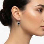 ARGOLA BORBOLETA BLACK BANHADO EM PRATA 925