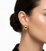 BRINCO MEIA ARGOLA ROBUSTO P BANHADO EM OURO 18K
