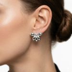 BRINCO MEIA FLOR BANHADO EM PRATA 925