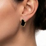 BRINCO ORGÂNICO P BLACK - BANHADO EM OURO 18K