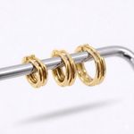 BRINCO TRIO ARGOLINHA BASIC - BANHADO A OURO 18K