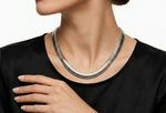 CHOKER ESPINHA DE PEIXE COM REGULAGEM BANHADO EM PRATA 925
