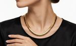 CHOKER ESPINHA DE PEIXE COM REGULAGEM BANHADO EM OURO 18K